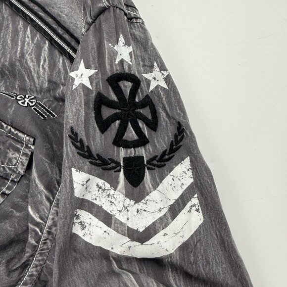 Roar Mens XL Gray Aviation Edition Eagle Long Sleeve Button Up Shirt - Picture 5 of 8